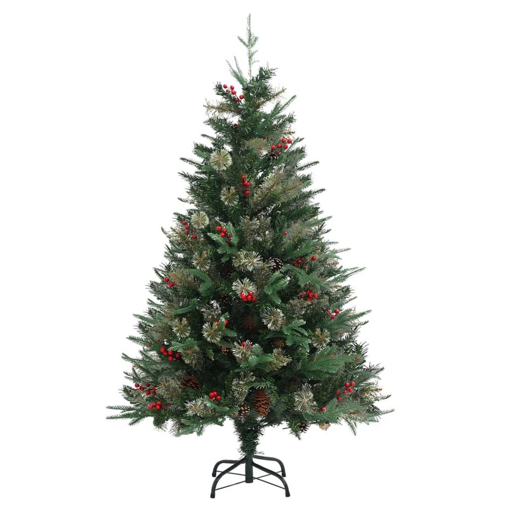 Christmas Tree with Pine Cones Green 120 cm to 225 cm PVC&PE - anydaydirect