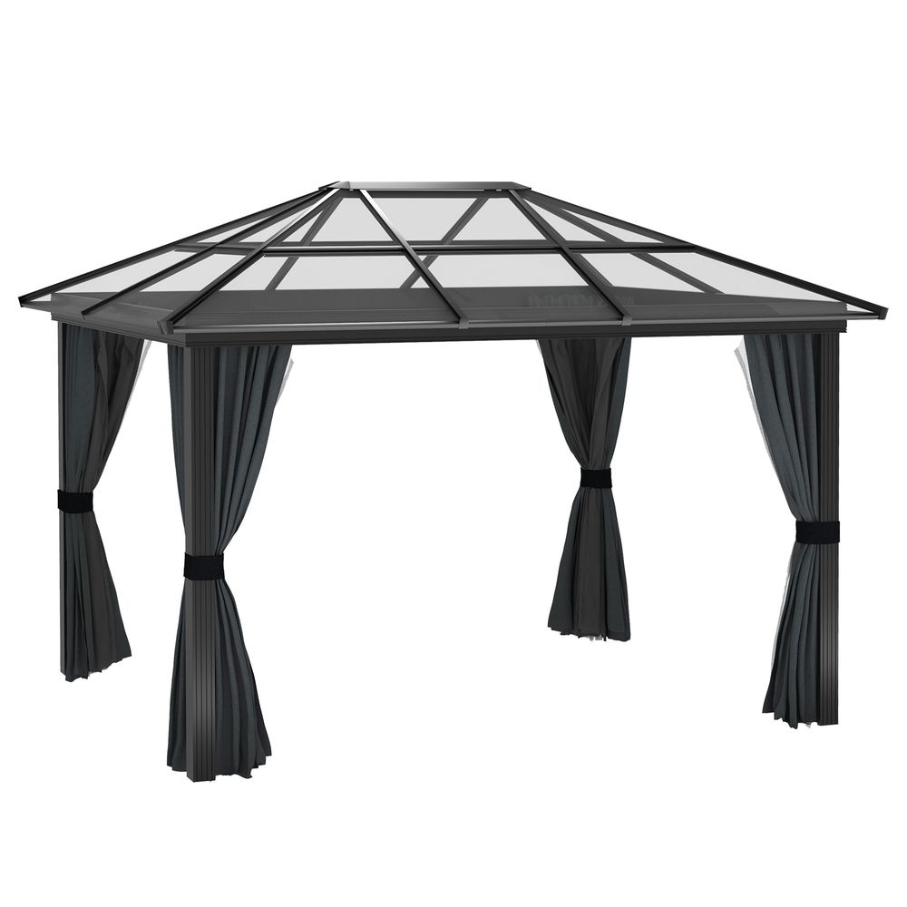 Outsunny 3 x 3.6m Aluminium Hardtop Gazebo Canopy with Polycarbonate Top - anydaydirect
