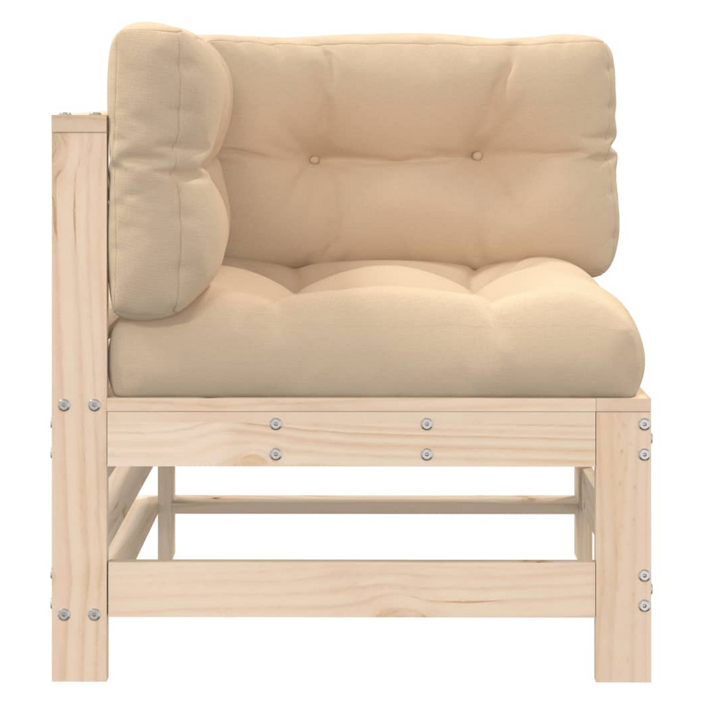 vidaXL Corner Sofa with Cushions Solid Wood Pine - anydaydirect