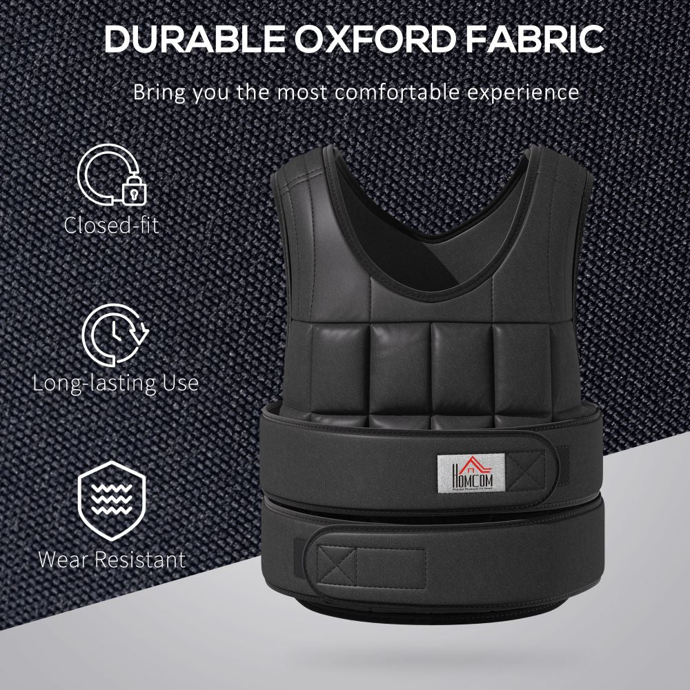 15KGS Adjustable Weight Vest Running Gym Training Weight Loss, Black - anydaydirect