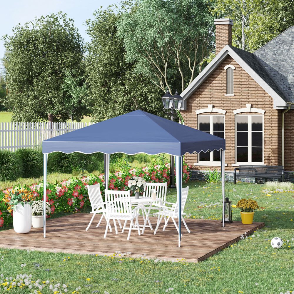 3x3m Pop Up Gazebo Canopy, Foldable Tent with Carry Bag, Blue - anydaydirect