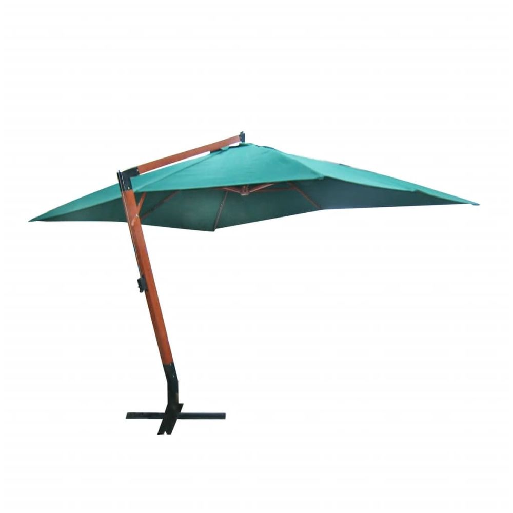Cantilever Umbrella Floating Parasol Melia with Wooden Pole  300 x 400 cm - anydaydirect