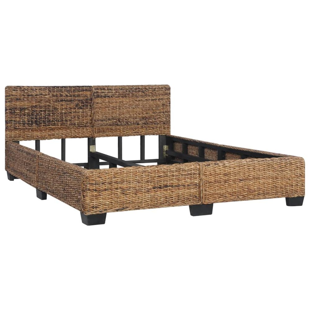 Bed Frame Natural Rattan 140x200 cm tp 180 x 200 cm in Grey & Dark Brown - anydaydirect