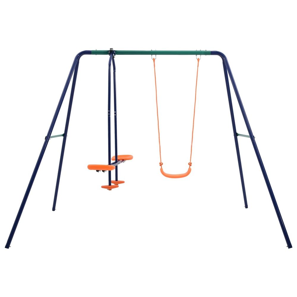 Swing Set with 3 Seats Steel - anydaydirect