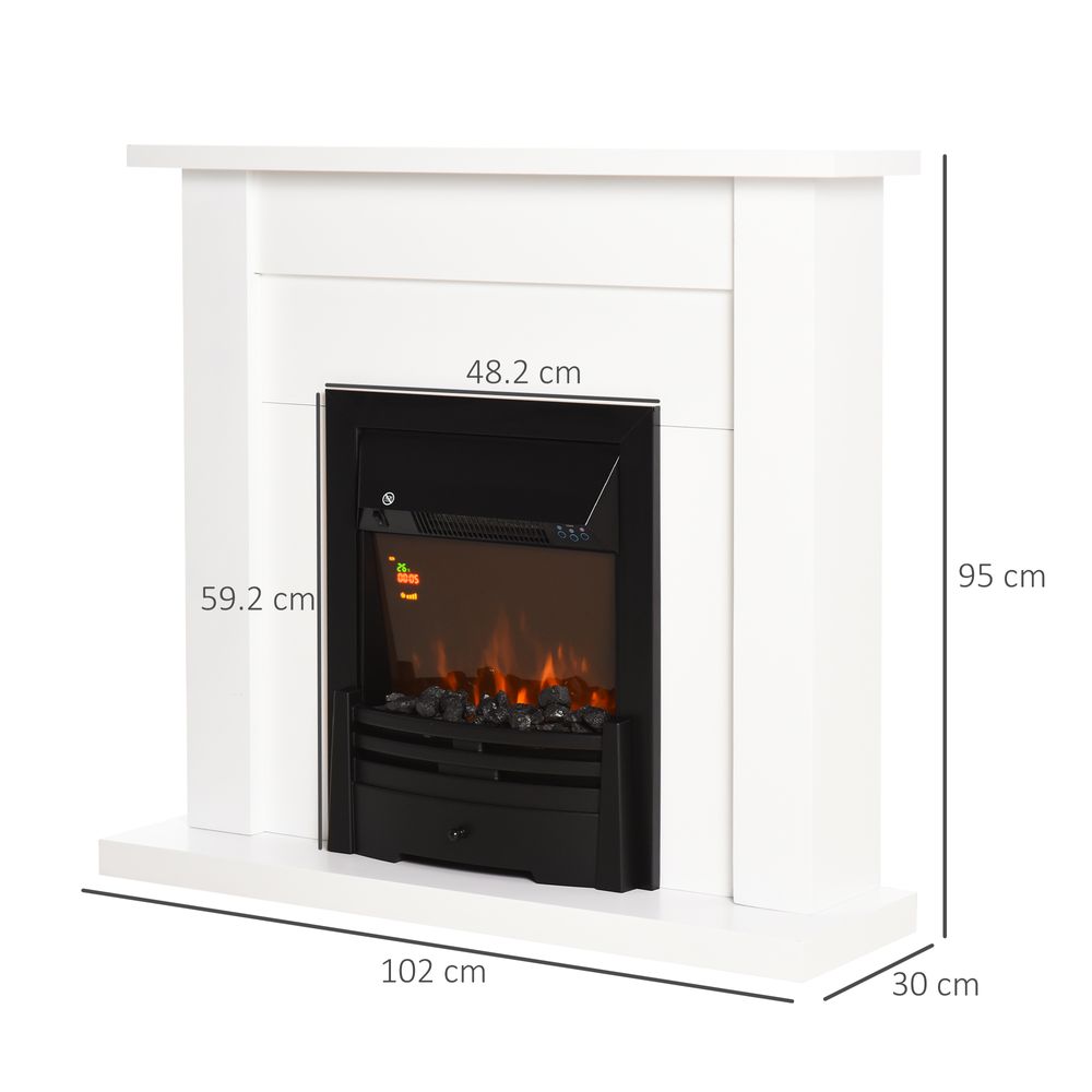 2000W 5-Level MDF Electric Fireplace Heater w/ Remote White - anydaydirect