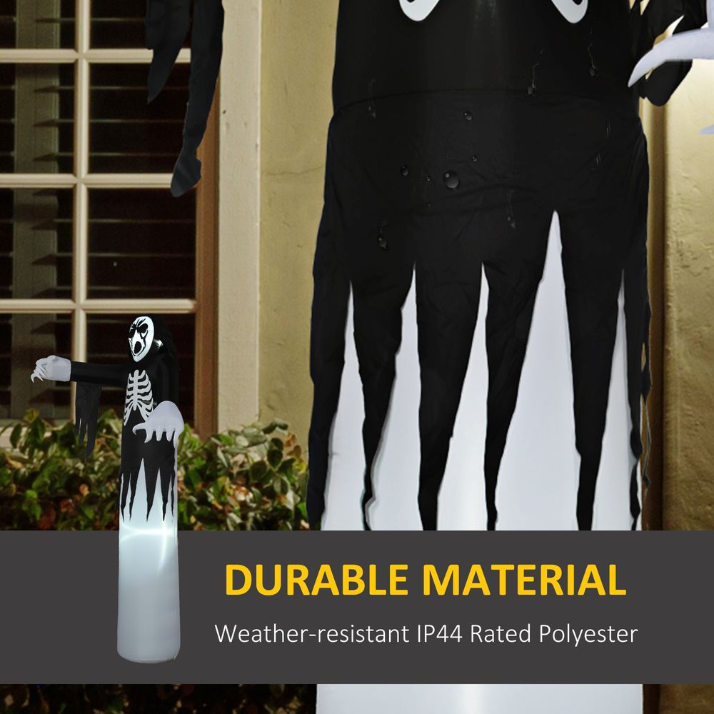 12' Inflatable Halloween Skeleton Ghost Outdoor Decoration w/ LED Light HOMCOM - anydaydirect