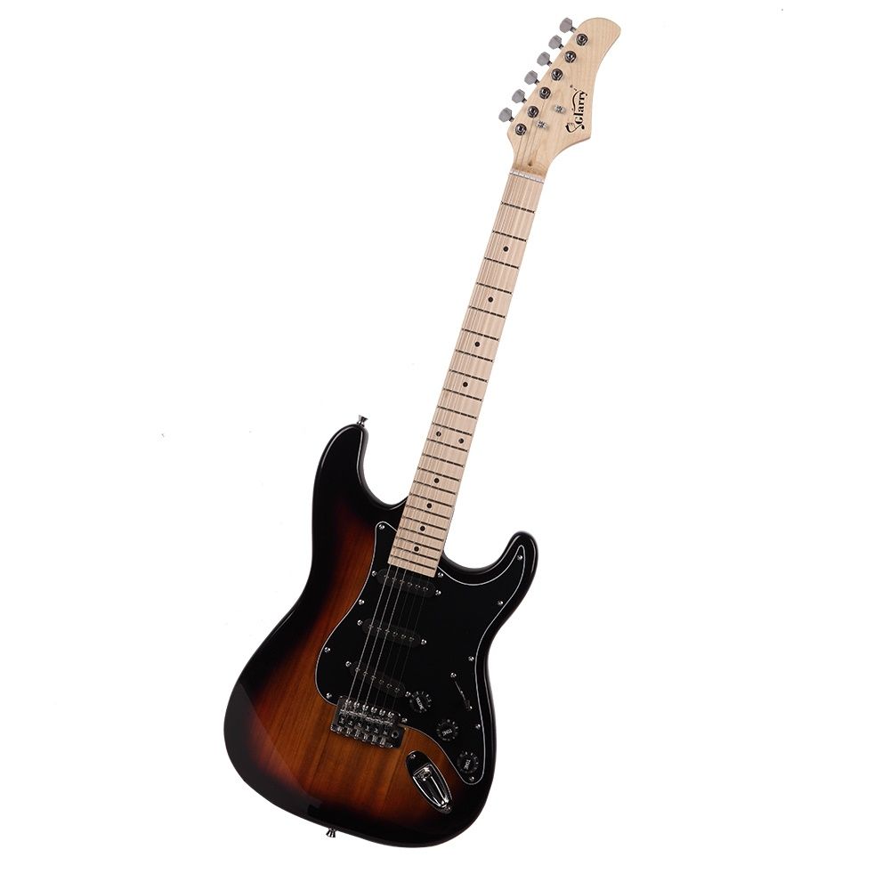 Glarry GST Stylish Electric Guitar Kit with Black Pickguard Sunset Color - anydaydirect