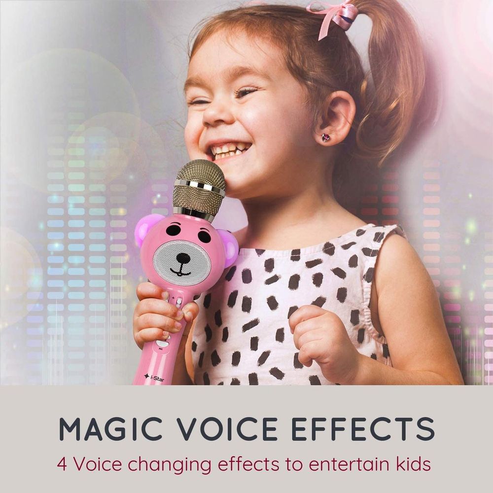 i-Star Kids Karaoke Microphone Pink- 90043PI - anydaydirect