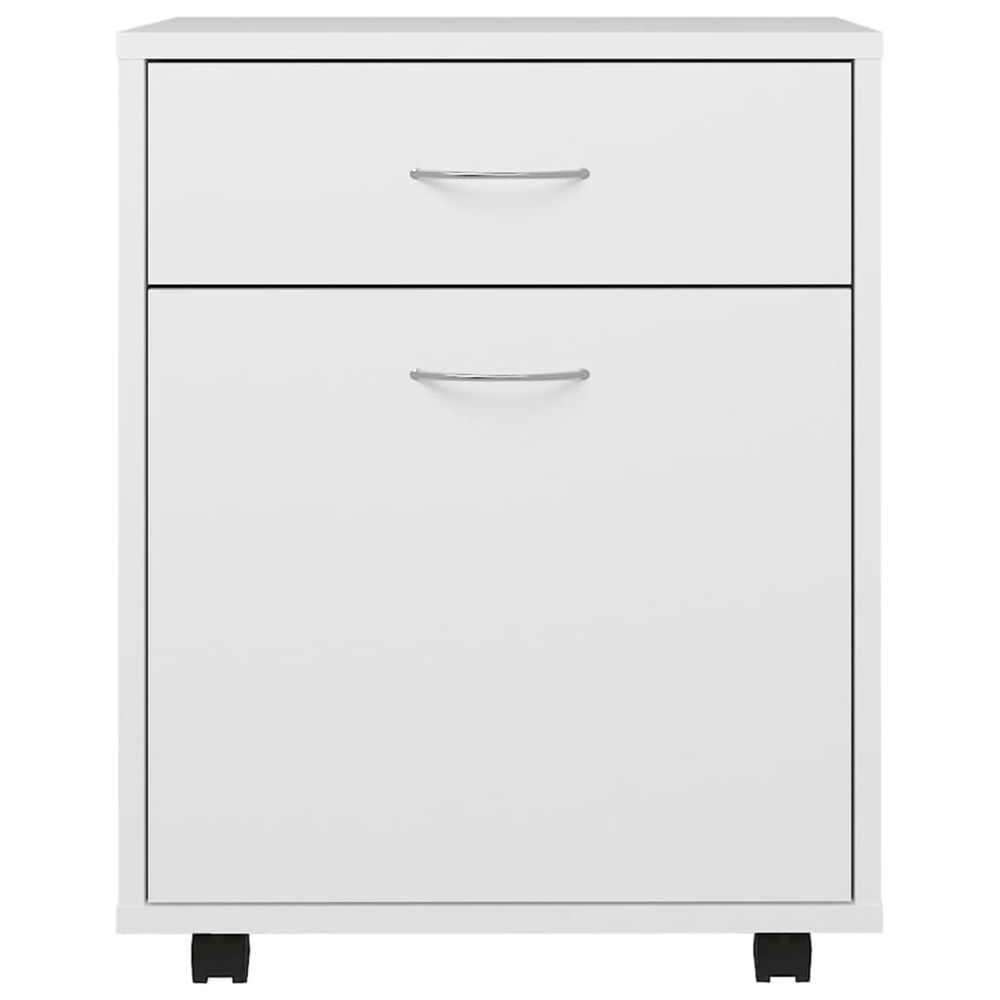 Rolling Cabinet White 45x38x54 cm Engineered Wood - anydaydirect