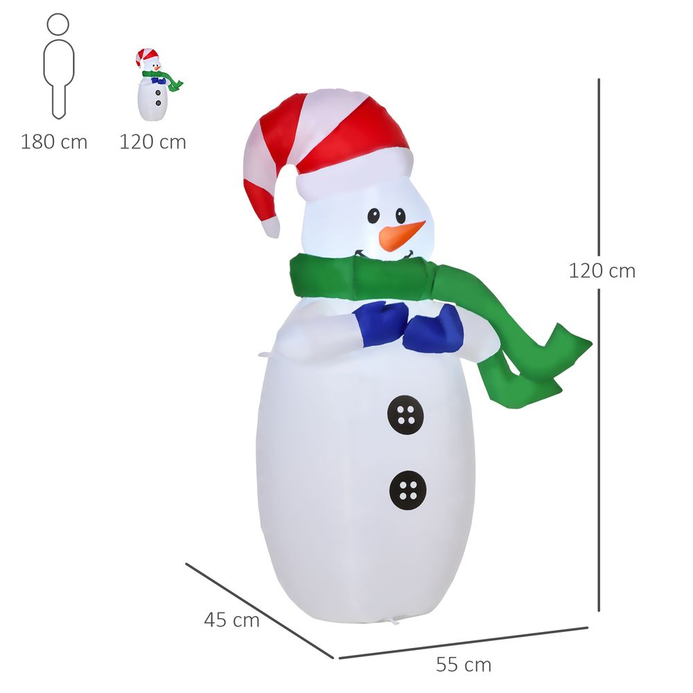 4ft Inflatable Standing Christmas Deco Large Waterproof Snowman LED Inflator - anydaydirect