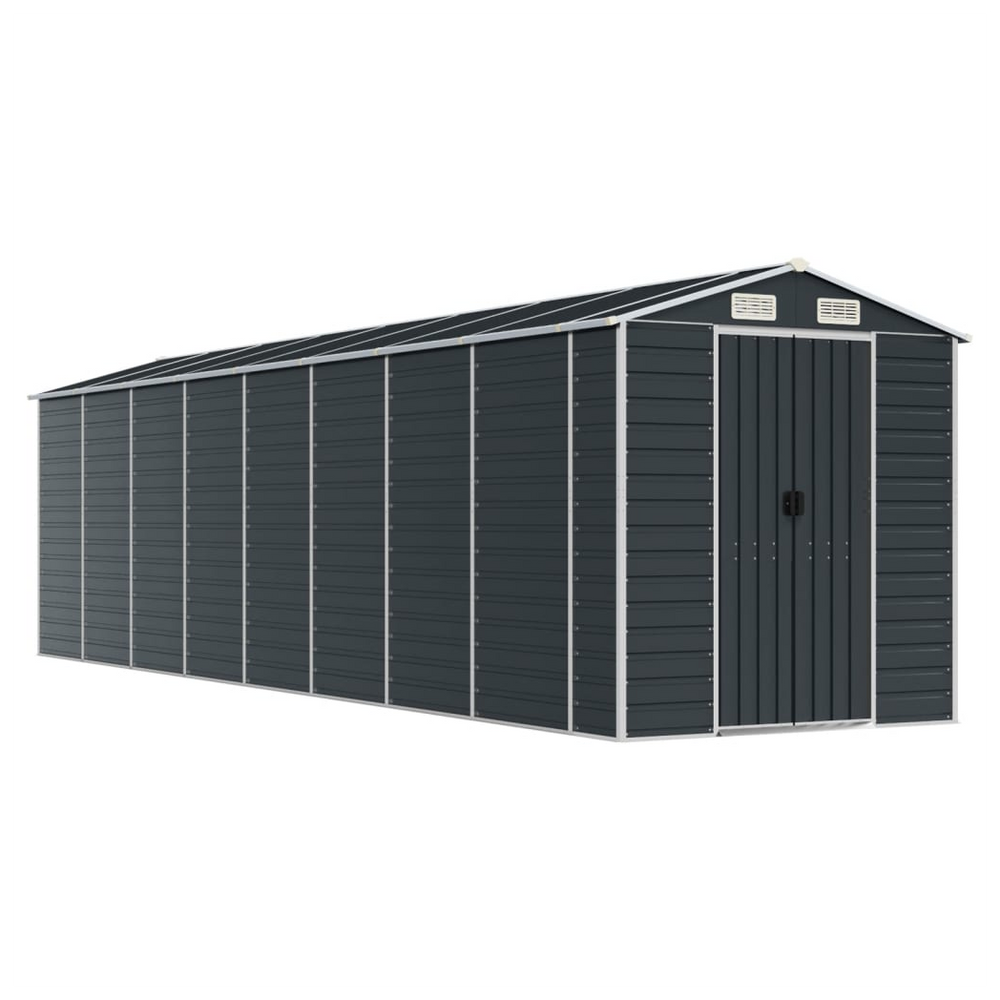 vidaXL Garden Shed Anthracite 191x725x198 cm Galvanised Steel - anydaydirect