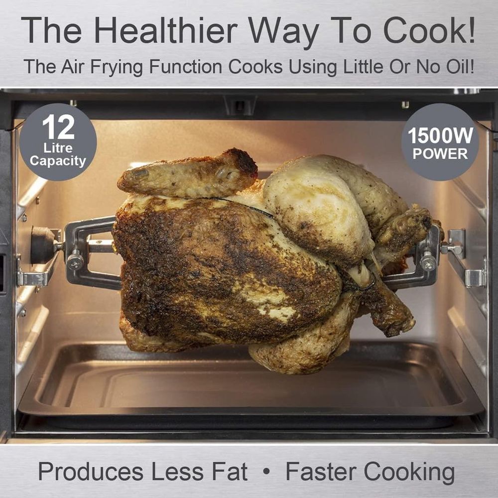 Quest 5-in-1 Air Fryer Oven with Digital Display Timer Adjustable Temp Rotisserie - anydaydirect