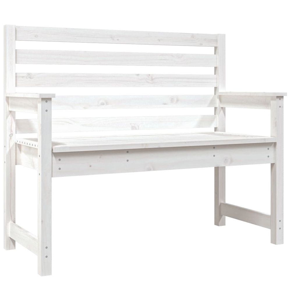 Garden Bench White 109x48x91.5 cm Solid Wood Pine - anydaydirect