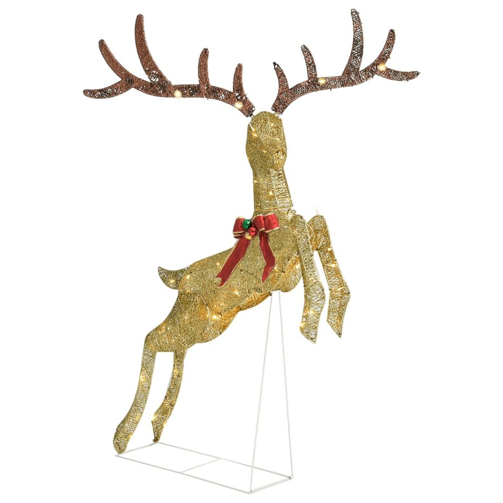 Flying Reindeer Christmas Decoration 120 LEDs Gold Warm White - anydaydirect