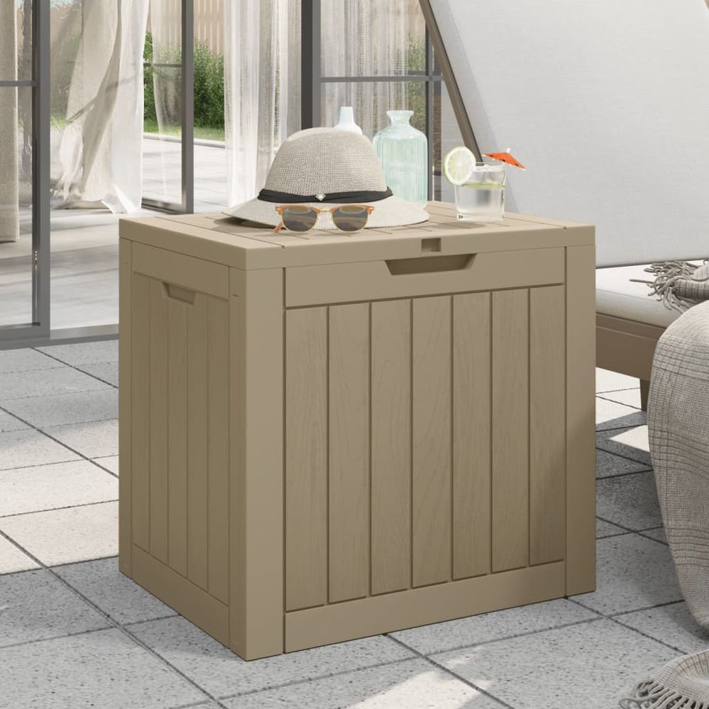 Garden Storage Box Light Brown 55.5x43x53 cm Polypropylene - anydaydirect