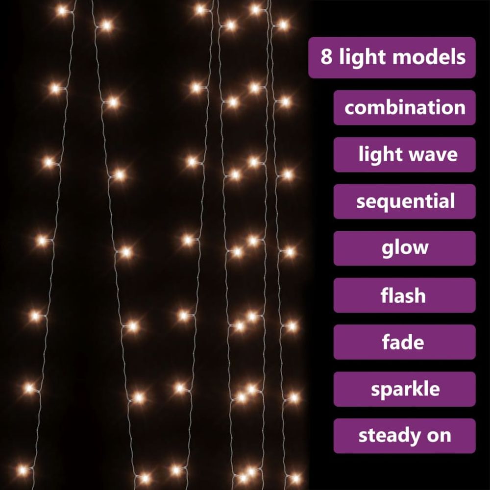 LED Curtain Fairy Lights 3x3m 300 LED Blue, Colourful, Warm & Cold White 8 Function - anydaydirect