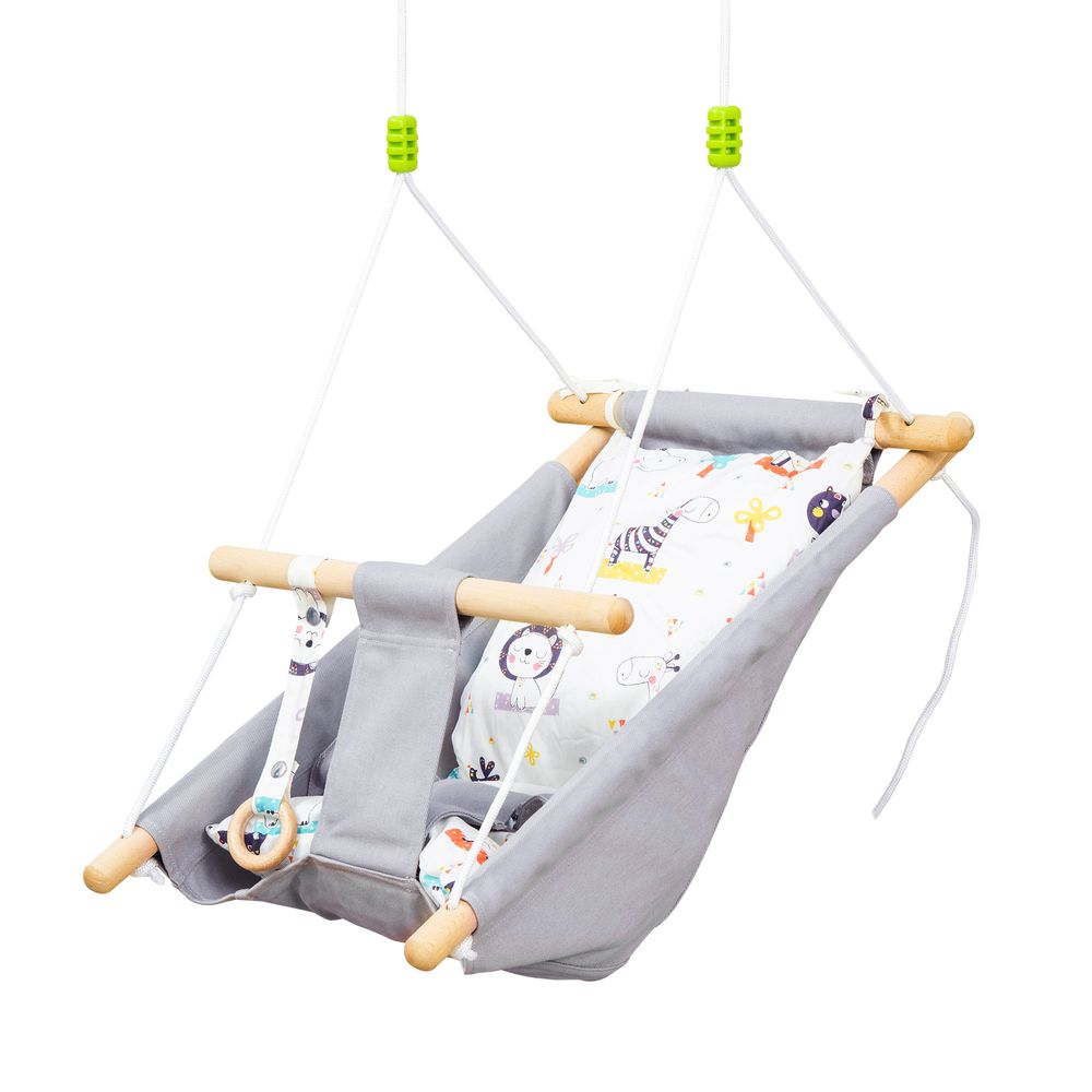 Kids Hammock Swing Chair w/ Cotton Pillow for 6-36 Months, Grey Outsunny - anydaydirect