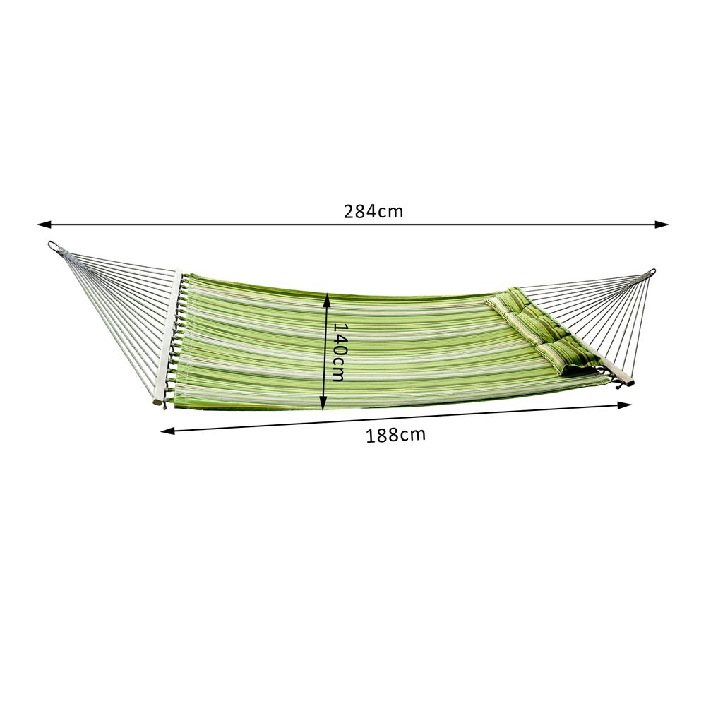 Double Outdoor Patio Cotton Hammock Swing Bed with Pillow - anydaydirect