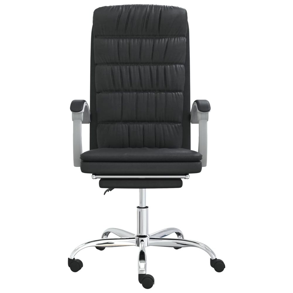 Reclining Office Chair Black Faux Leather - anydaydirect