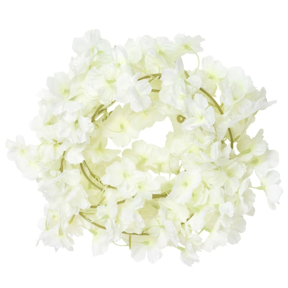 vidaXL Artificial Flower Garlands 6 pcs White 180 cm - anydaydirect