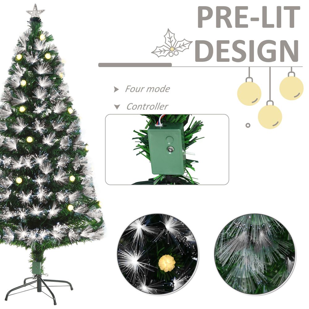 5ft White Light Christmas Tree 90 LEDs Star Topper Tri-Base Pre-Lit Home - anydaydirect