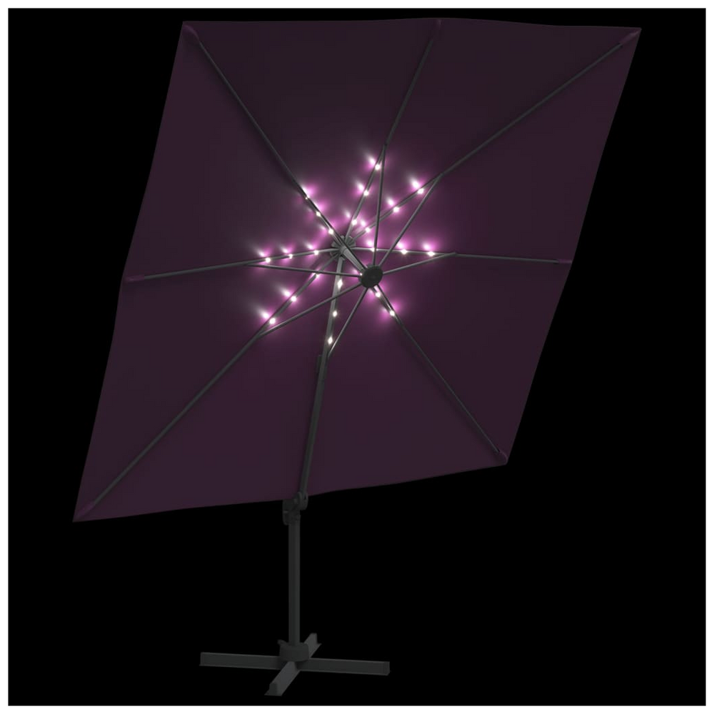 LED Cantilever Umbrella Bordeaux Red 400x300 cm - anydaydirect