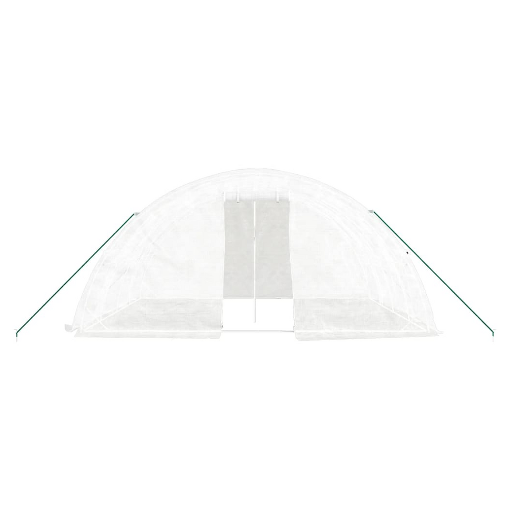 vidaXL Greenhouse with Steel Frame White 20 m² 5x4x2.3 m - anydaydirect