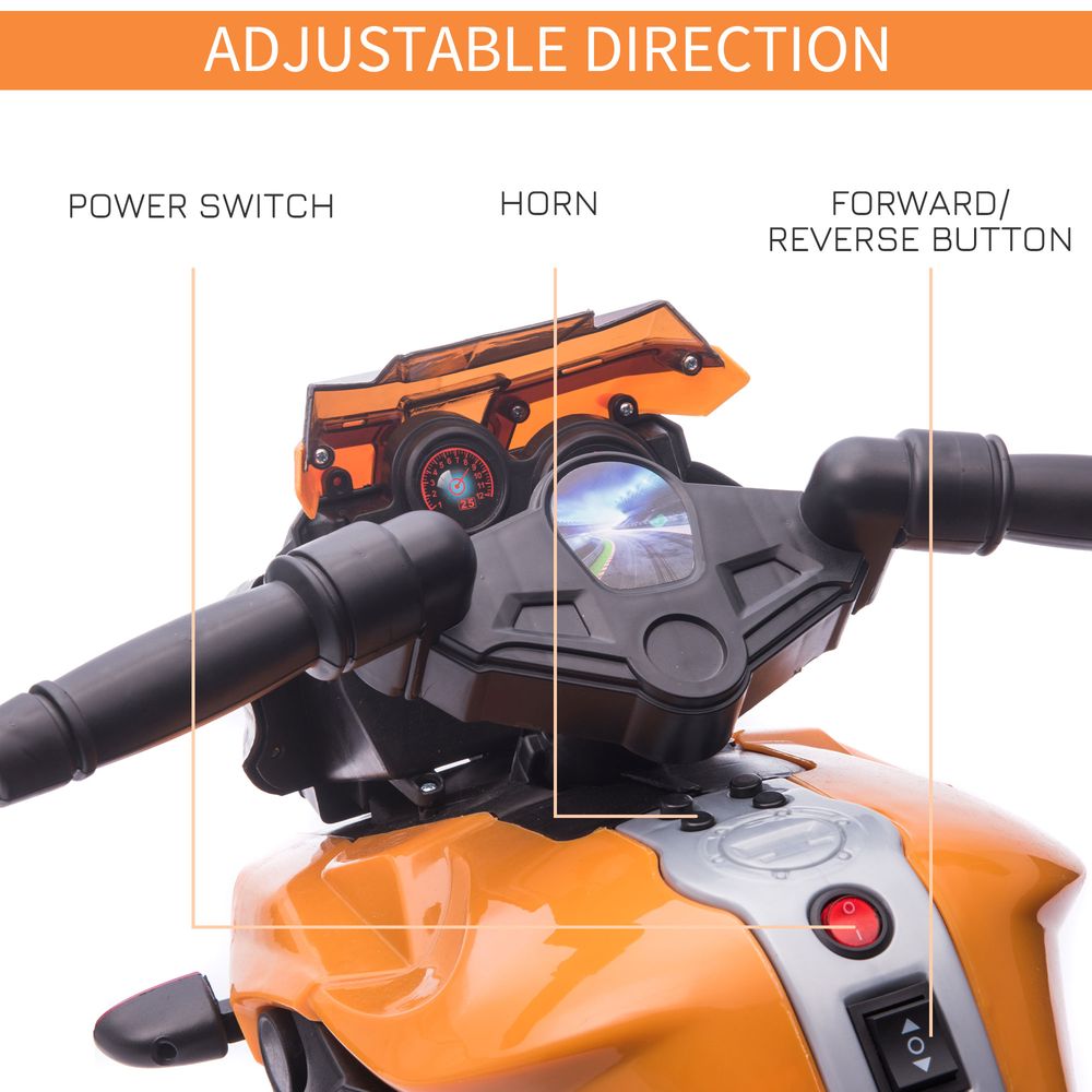 Kids 6V Electric Motorcycle Ride-On Toy Battery 18 - 48 months Orange - anydaydirect