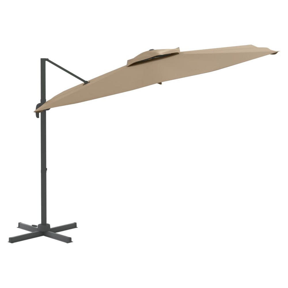 Double Top Cantilever Umbrella Taupe 300x300 cm - anydaydirect