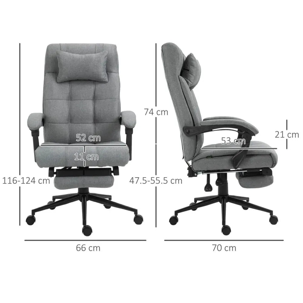 Ergonomic Office Chair Adjustable Height Rolling Swivel w/ Armrest Light Grey - anydaydirect