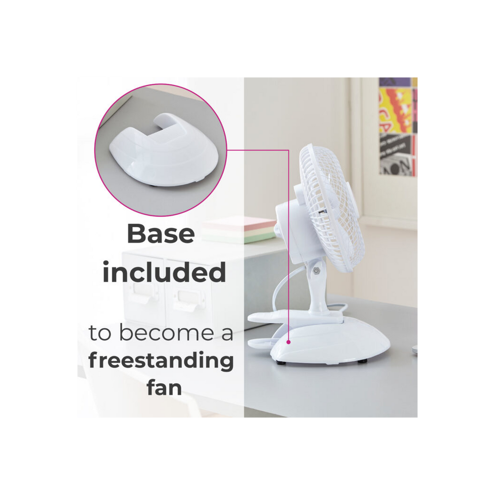 Neo Mini Clip Base Mount Desk Fan � White - anydaydirect