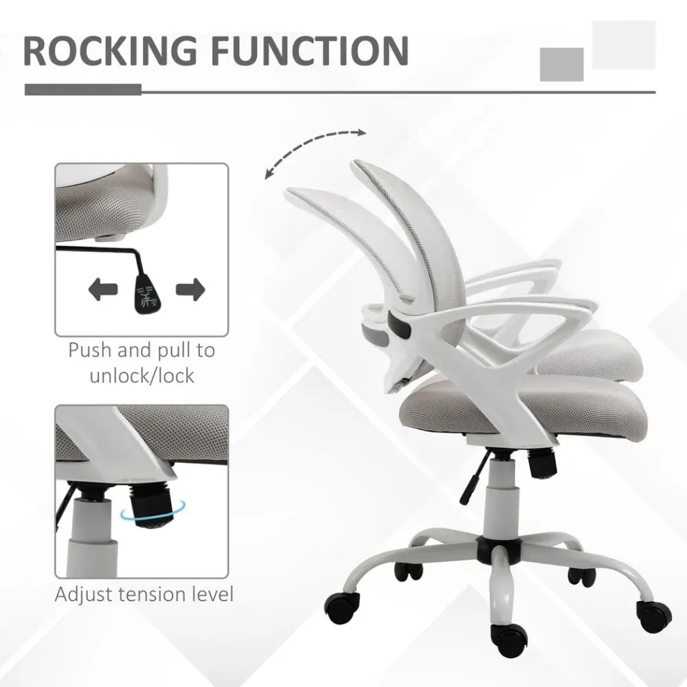 Mesh Home Office Chair Swivel Desk Task PC Chair w/ Lumbar Support, Arm, Grey - anydaydirect