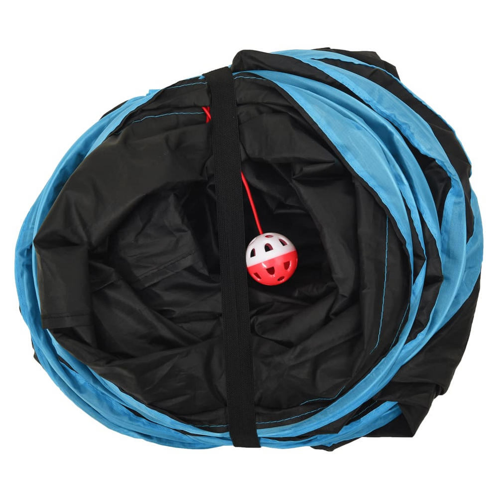 S-shaped Cat Tunnel Black and Blue 122 cm Polyester - anydaydirect