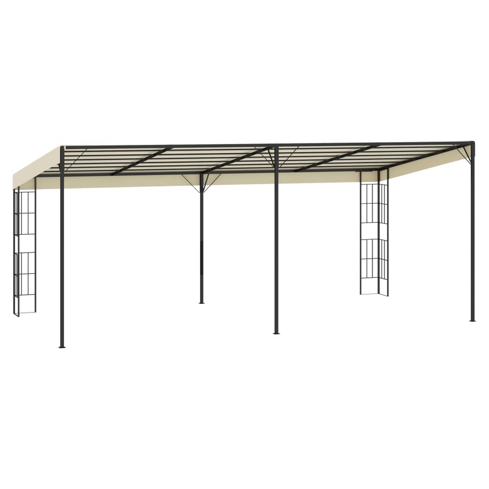 vidaXL Wall-mounted Gazebo 3x6 m Cream Fabric - anydaydirect