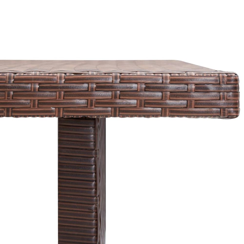 Garden Table Brown 110x60x67 cm Poly Rattan - anydaydirect