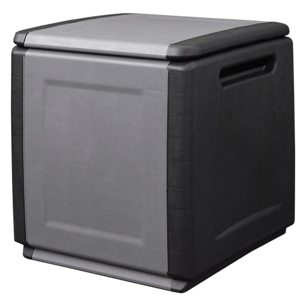 Garden Storage Box 54x53x57 cm 130 L Dark Grey and Black - anydaydirect