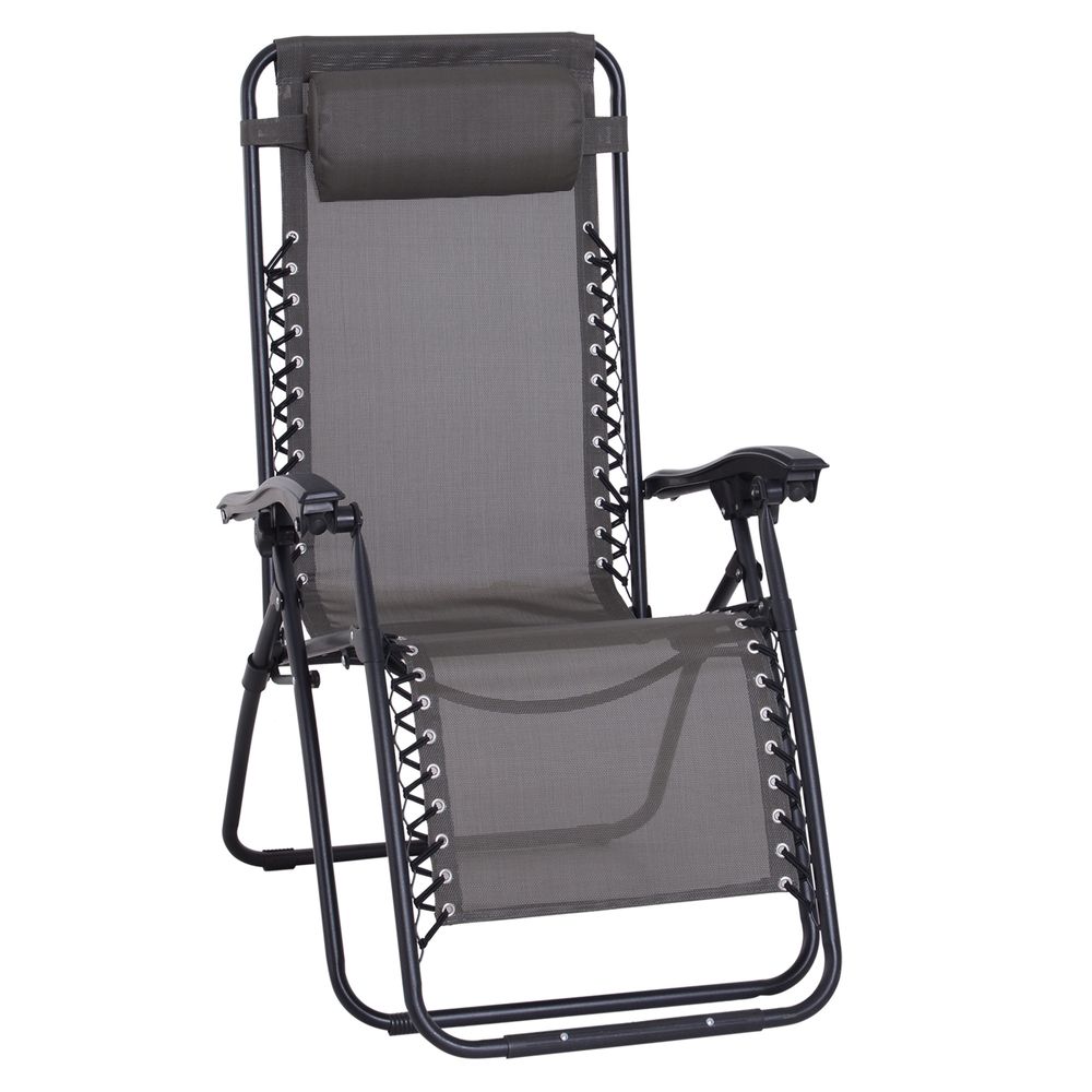 Metal Frame Zero Gravity Lounger w/ Head Pillow for Patio Decking  Outsunny - anydaydirect