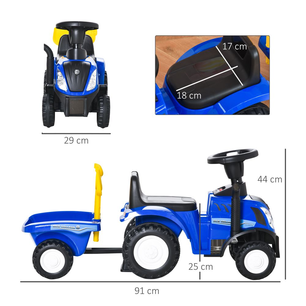 Ride On Tractor Toddler Walker Foot To Floor Slider 12-36 Months Blue HOMCOM - anydaydirect