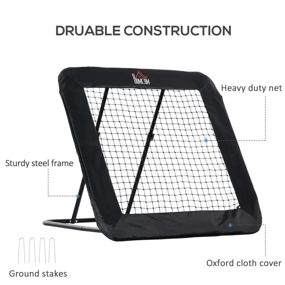 Football Training Net Training Rebounder Net w/ Adjustable Angles - Black - anydaydirect