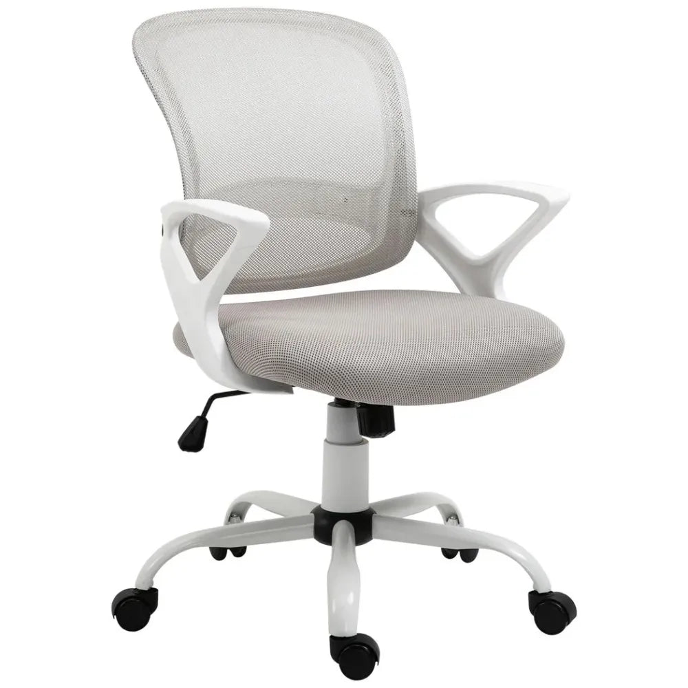 Mesh Home Office Chair Swivel Desk Task PC Chair w/ Lumbar Support, Arm, Grey - anydaydirect