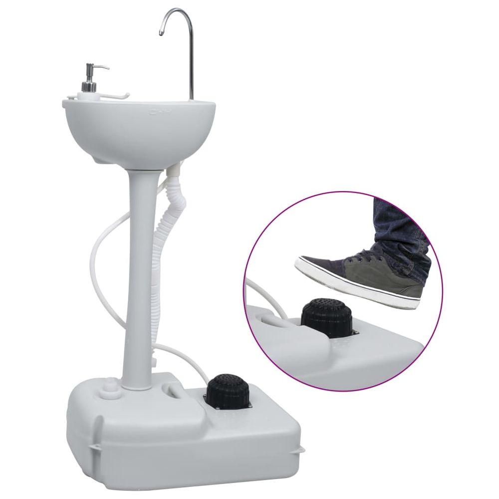 Portable Camping Toilet and Handwash Stand Set with Water Tank - anydaydirect