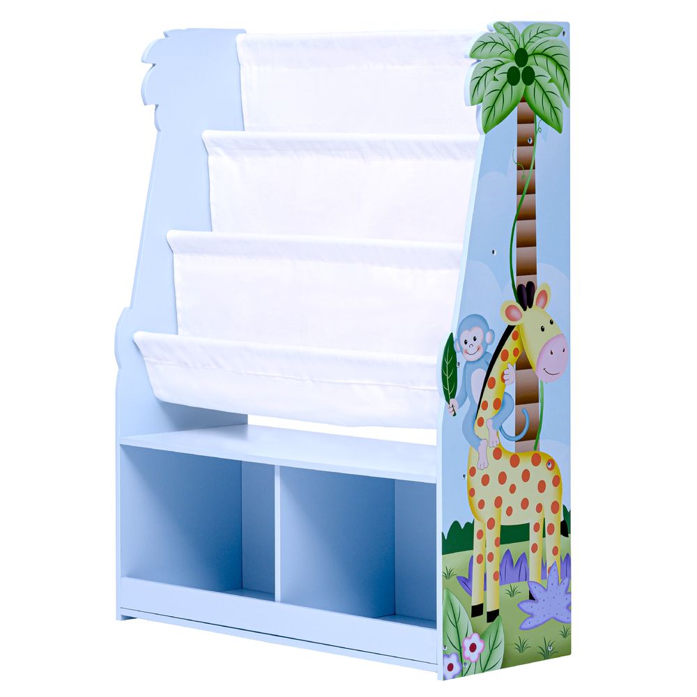 Fantasy Fields Sunny Safari Kids Wooden Bookcase with Storage Multi TD-13410SS - anydaydirect