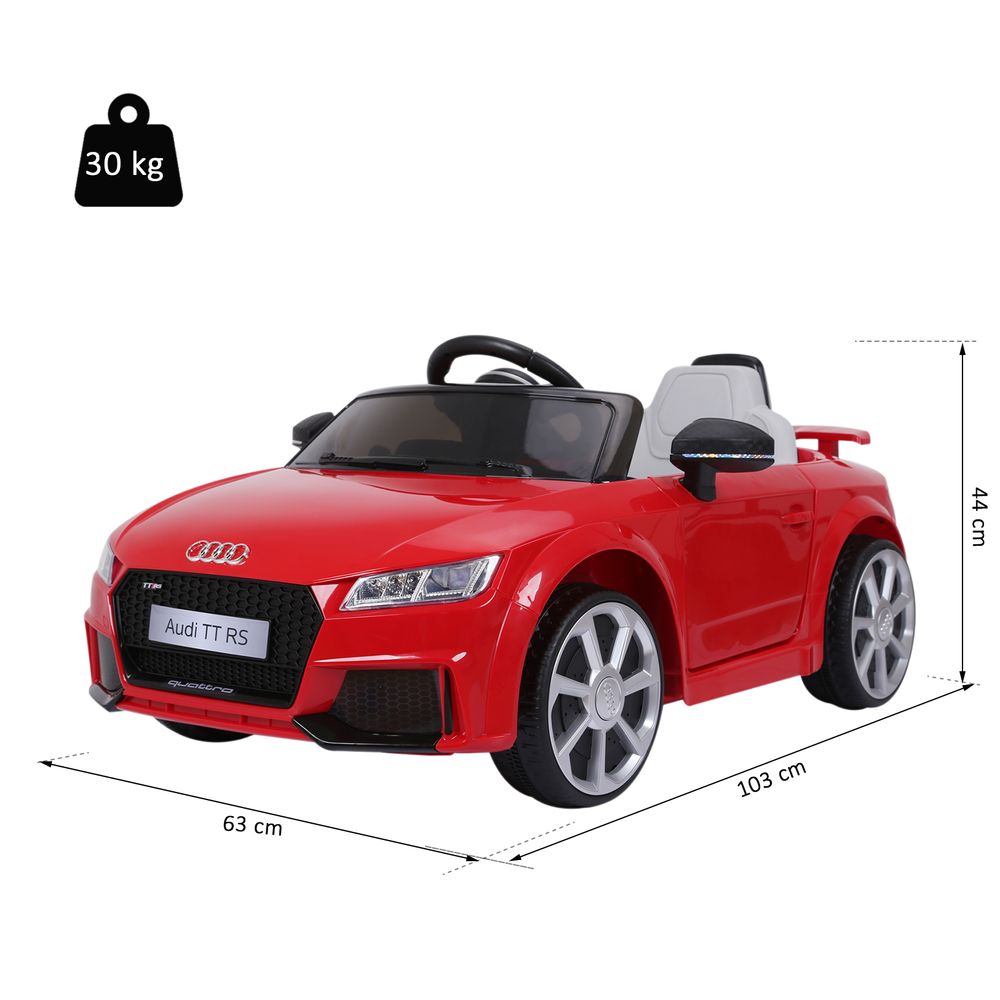 12V Battery Licensed Audi TT Ride On Car w/ Remote Headlight MP3 Red - anydaydirect