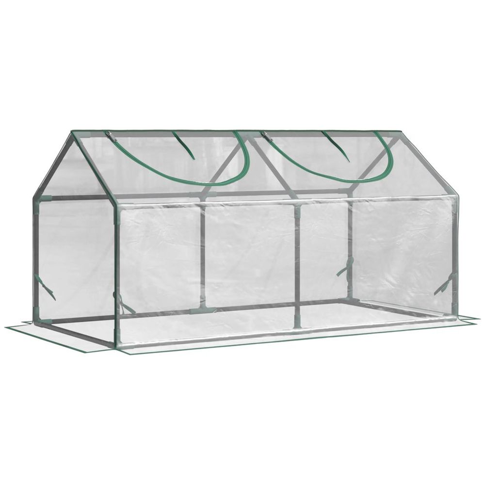 Outsunny Greenhouse Plants Foil Tomato Vegetable House W/ 2 Windows Clear - anydaydirect