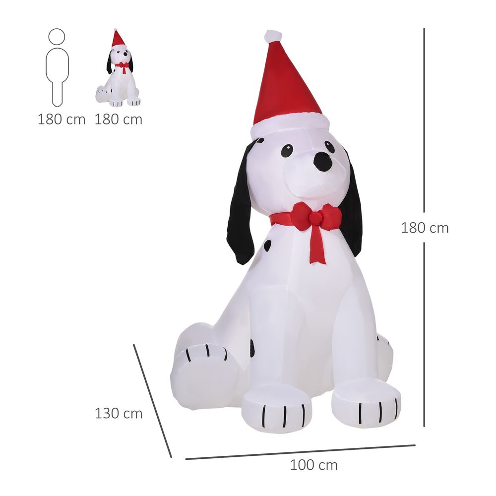 6ft Inflatable Christmas Puppy Dog Wearing Santa Hat Lighted Outdoor Indoor - anydaydirect