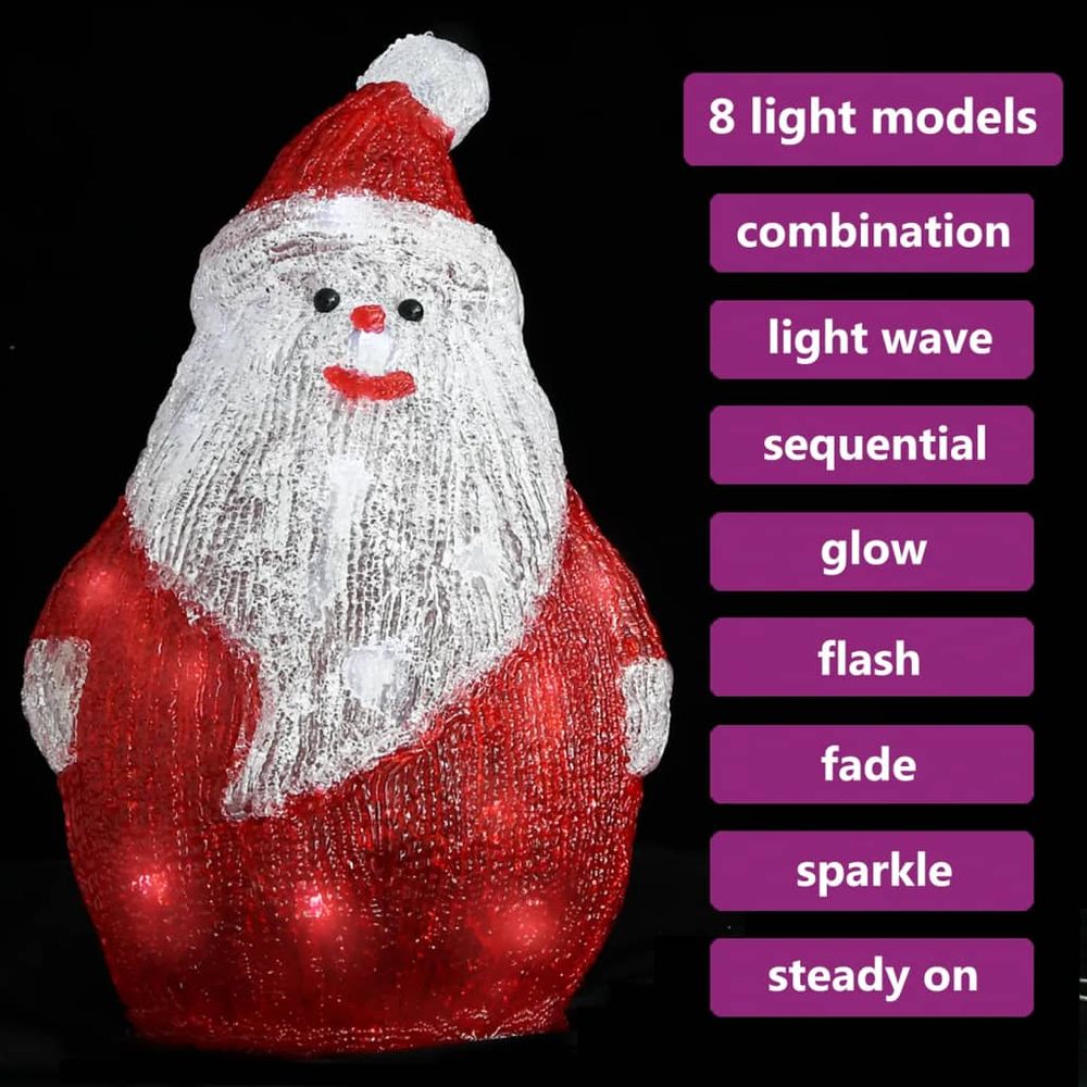 LED Christmas Acrylic Santa Figure Indoor and Outdoor 28cm - anydaydirect