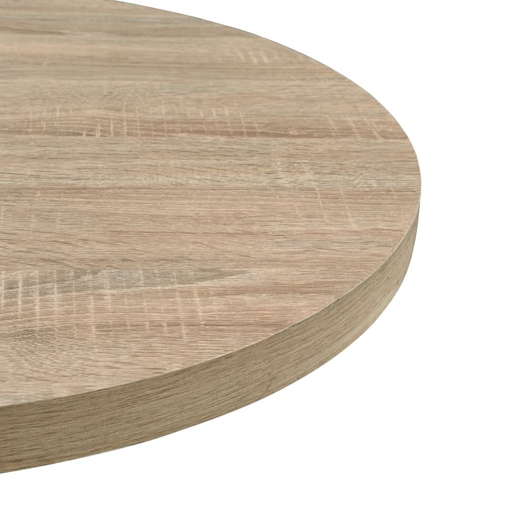 vidaXL Bistro Table MDF and Steel Round 80x75 cm Oak Colour - anydaydirect