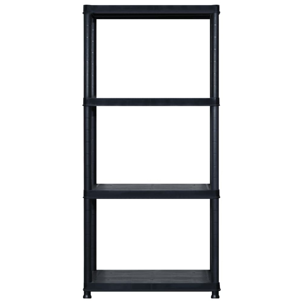 Storage Shelf 4-Tier Black 122x30.5x130 cm Plastic - anydaydirect