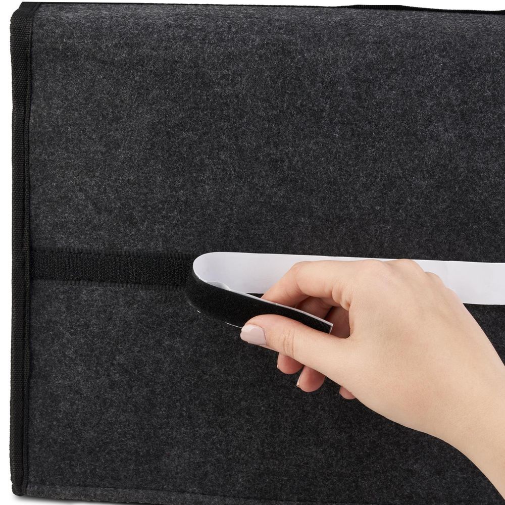 Deluxe Car Boot Storage Organiser Bag Anti Slip Foldable Large Tool Box - Grey - anydaydirect
