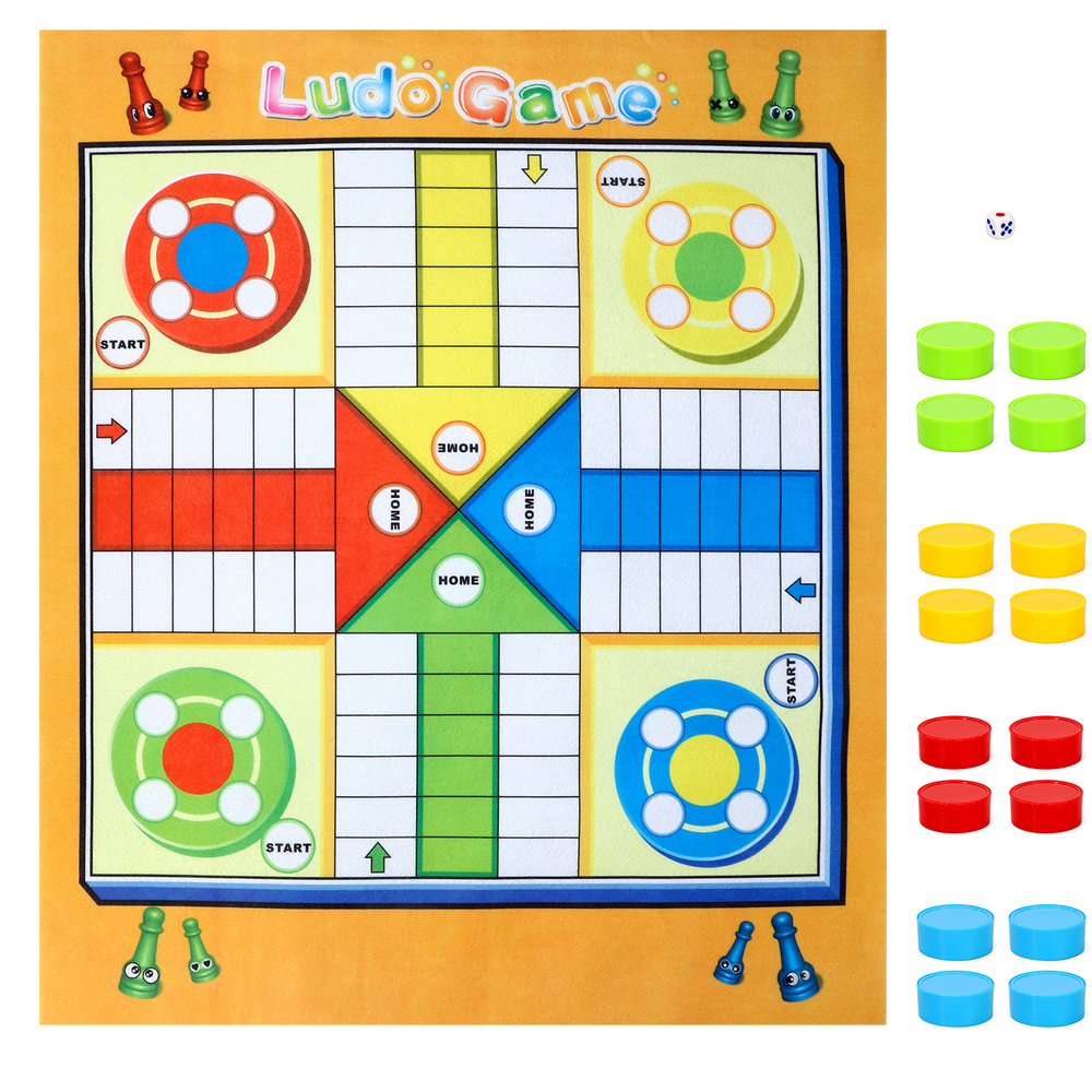 SOKA Chess, Snakes & Ladder, Ludo Giant Board Game Set Playmat Travel Board Games for Kids and Family - anydaydirect